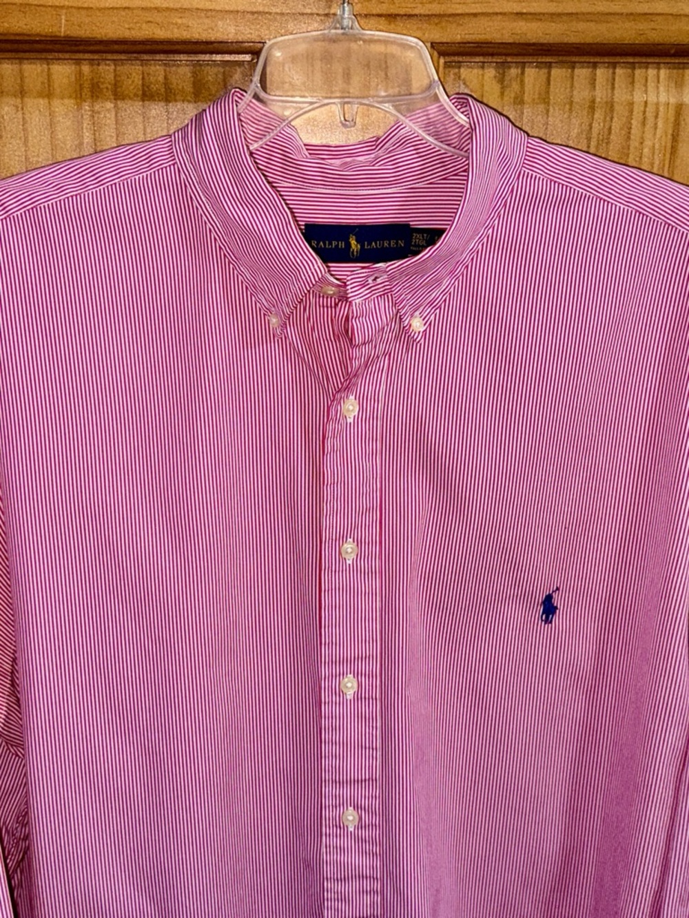 Ralph Lauren Men’s Red Striped Button-Down Dress Shirt-2XLT-EC - Picture 4 of 12